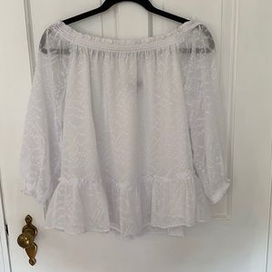 Banana Republic. Off shoulder shirt. Sheer. XS